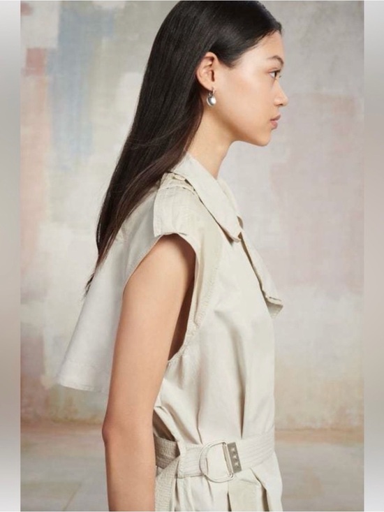 Zara Dresses & Skirts - Zara SRPLS DRSS PLN 10 Cream Sleeveless Midi Utility Dress with Belt